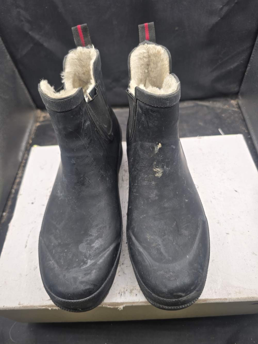 Tretorn Black Shearling-Lined Winter Rain Boots‎